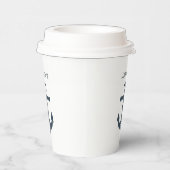 ネイビーティール（緑がかった色）ブルーいかり航海のデザインパーソナライズ 紙コップ (右)