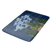 ネイビーテクスチャード、魚、ピンク – サンゴ バスマット (アングル)