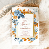 ネイビーテラコッタフローラボホエレガントブライダルシャワー 招待状