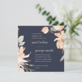 ネイビーテラコッタブラウンフローラ我々はノットカードを結んだ サンキューカード (スタンド正面)