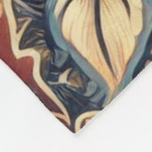 ネイビーテラコッタボホインドンバティックフローラ水彩 フリースブランケット (角)