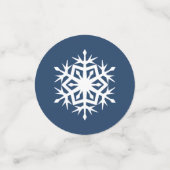 ネイビーテーブルの冬の雪片紙吹雪 コンフェッティ (スモール正面)