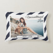 ネイビーテーマ写真「無条件の愛」犬愛 アクセントクッション (正面)