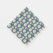 ネイビーデイジーフローラボヘミアン植物模様 スタンダードランチョンナプキン (角)