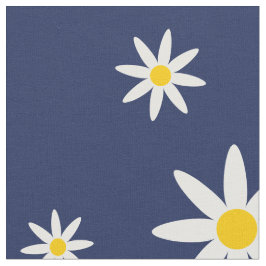 ネイビーデイジー織物 ファブリック
