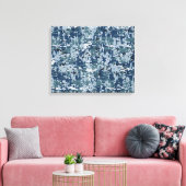 ネイビーデジタル迷彩柄カモフラージュデコール キャンバスプリント (インサイチュ (リビング))