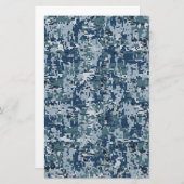 ネイビーデジタル迷彩柄カモフラージュデコール 便箋 (正面/裏面)