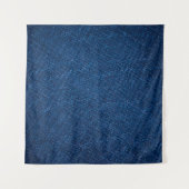 ネイビーデニムジーンズの肌触り タペストリー (正面(横))