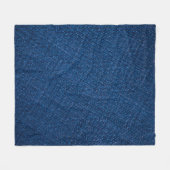 ネイビーデニムジーンズの肌触り フリースブランケット (正面(横))