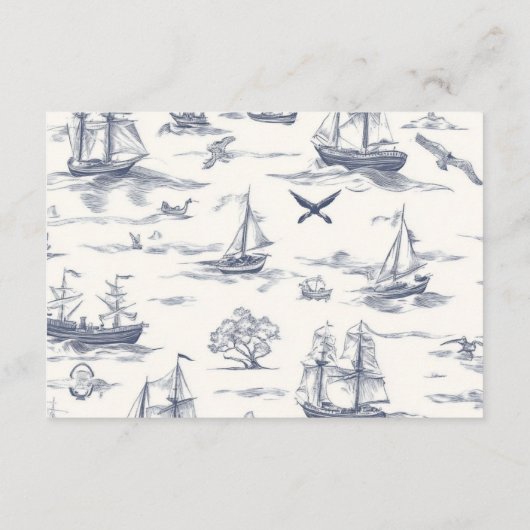 ネイビートイレ航海のベビーシャワーおむつラッフル エンクロージャーカード (裏面)