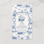 ネイビートイ航海のル赤ちゃんシャワーベビー本 エンクロージャーカード (正面)