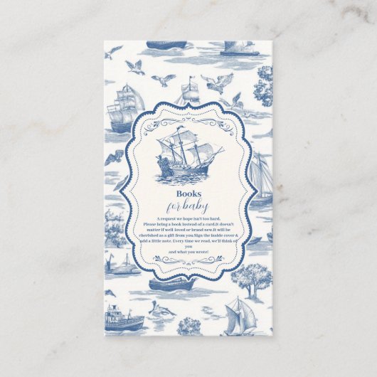 ネイビートイ航海のル赤ちゃんシャワーベビー本 エンクロージャーカード (正面)