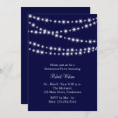 ネイビートゥインクルライツリタイオメントパーティの招待状 招待状 (正面/裏面)