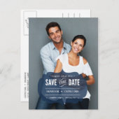 ネイビートランスペアレントラベル |日付はがきを保存 案内ポストカード (正面/裏面)