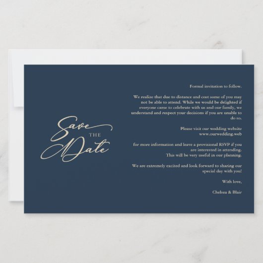 ネイビートレンディー結婚コラージュの4枚の写真 (裏面)