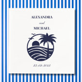 ネイビートロピカルパームツリーコースト結婚ーズ スタンダードカクテルナプキン