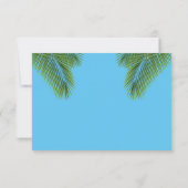ネイビートロピカルパームブルービーチコースト結婚ーズ 出欠カード (裏面)