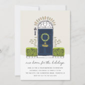 ネイビードアホリデイ引っ越し祝いパーティーパーティー 招待状 (正面)