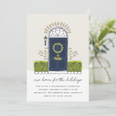 ネイビードアホリデイ引っ越し祝いパーティーパーティー 招待状 (スタンド正面)