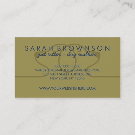 ネイビードッグラインロゴピッター獣医 名刺 (裏面)