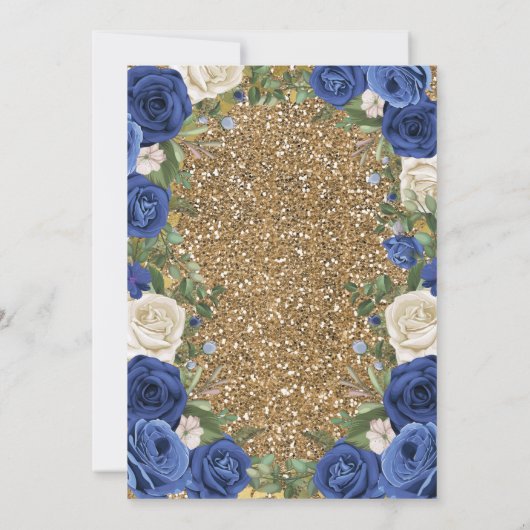 ネイビードレス&バラメキシコの女の子ミス・クィンス2 招待状 (裏面)