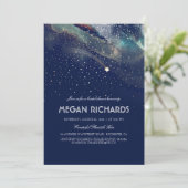 ネイビーナイト金ゴールド射撃、 発砲スターブライダルシャワー 招待状 (スタンド正面)