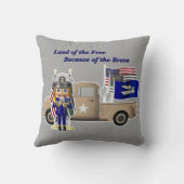 ネイビーナツクラッカーとリトル軍隊トラック クッション (裏面)