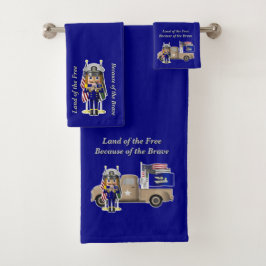 ネイビーナツクラッカーとリトル軍隊トラック バスタオルセット