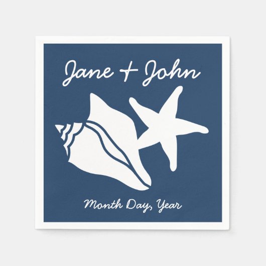 ネイビーナプキンスの夏の季節 スタンダードカクテルナプキン (正面)