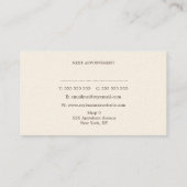 ネイビーニュかわいらしートラルホワイトレース美容師 予約カード (裏面)