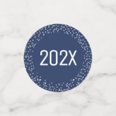 ネイビーニューイヤー応援シルバーグリッタースクリプト紙吹雪 コンフェッティ (スモール正面)