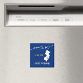 ネイビーニュージャージーの結婚式の日付マップを保存 マグネット (インサイチュ (食洗機))