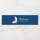 ネイビーニューポートRIマップ結婚のウォーターボトルラベル ペットボトルラベル (シングルラベル)