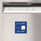 ネイビーニューメキシコ結婚式の日付マップを保存 マグネット (インサイチュ (食洗機))