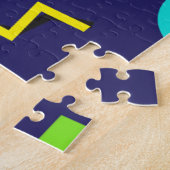 ネイビーネオン抽象芸術 ジグソーパズル (側面)