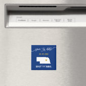 ネイビーネブラスカの結婚式の日付マップを保存 マグネット (インサイチュ (食洗機))