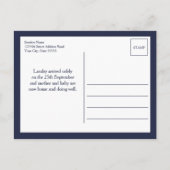 ネイビーハローワールドフォト誕生Stat 案内ポストカード (裏面)