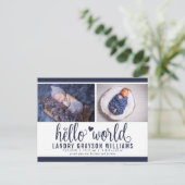 ネイビーハローワールドフォト誕生Stat 案内ポストカード (スタンド正面)