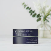 ネイビーハンドリマン建築メタルリペアマン 名刺 (スタンド正面)