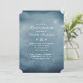 ネイビーバチェロレッテ。水彩青モダン 招待状 (スタンド正面)