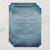 ネイビーバチェロレッテ。水彩青モダン 招待状 (正面/裏面)