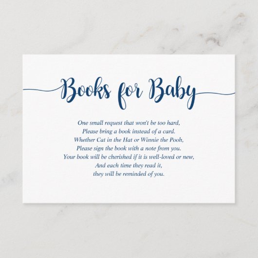 ネイビーバッファロープレイドブックベビー挿入カード エンクロージャーカード (正面)