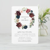 ネイビーバラガーデンウェディング 招待状 (スタンド正面)