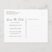 ネイビーバラゴールドフォイルグリッターウェディング日付を保存 案内ポストカード (裏面)