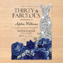 ネイビーバラダイヤモンドガウン30歳のパーティー