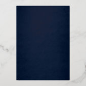 ネイビーバラフローラシルバースワールキンセアニェラ 箔招待状 (裏面)