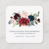 ネイビーバラブルゴーニュ結婚フローラズスモール エンクロージャーカード (正面)