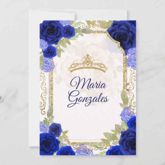 ネイビーバラメキシカンガールシャルラキンセアニェラ 招待状 (裏面)