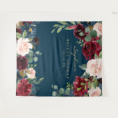 ネイビーバランダの結婚式前祝い装飾用背景 タペストリー (正面(横))