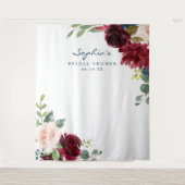 ネイビーバランダウンの結婚式前祝い装飾用背景 タペストリー (正面)